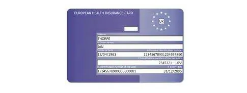 European Health Insurance Card — the EU design, also used on older UK cards